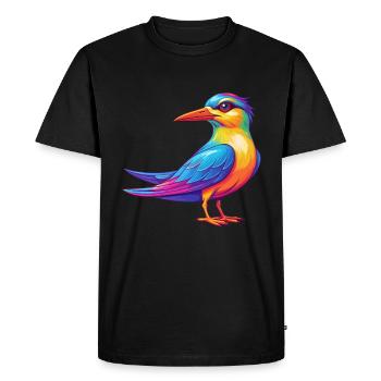 Tern Colorful Kawaii Cartoon Character Bird - Men's Premium Organic T-Shirt - black - Front - Nico (187cm)