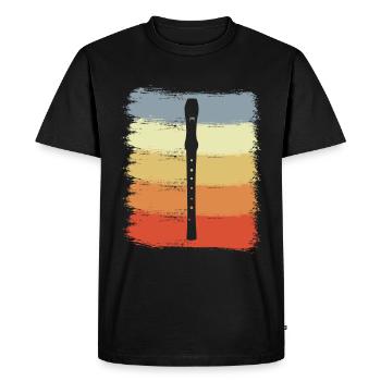Flûte traversière vintage - T-shirt Premium bio Homme - noir - Devant - Nico (187cm)