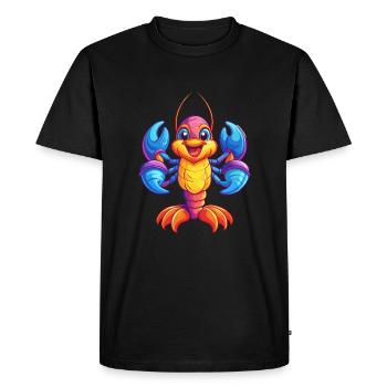 homard coloré kawaii dessin animé animal marin - T-shirt Premium bio Homme - noir - Devant - Nico (187cm)