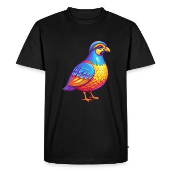 Partridge Colorful Kawaii Cartoon Character Bird - Men's Premium Organic T-Shirt - black - Front - Nico (187cm)
