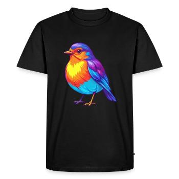 Robin américain Personnage de dessin animé kawaii coloré - T-shirt Premium bio Homme - noir - Devant - Nico (187cm)