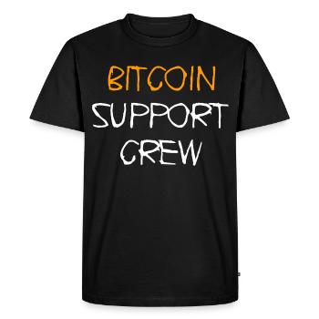 Bitcoin Support Crew Design - Men's Premium Organic T-Shirt - black - Front - Nico (187cm)