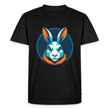 Lapin mignon kawaii dessin animé Clipart Animal Animal Pet Logo - T-shirt Premium bio Homme - noir - Devant - Nico (187cm)