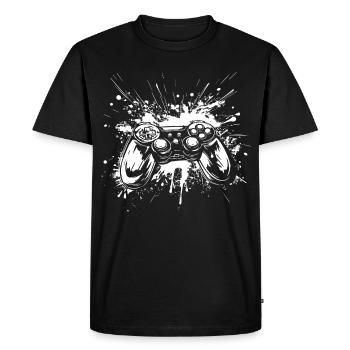 Manettes de jeu - T-shirt Premium bio Homme - noir - Devant - Nico (187cm)