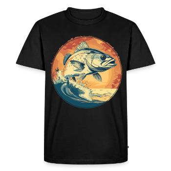 Fish Illustration - Men's Premium Organic T-Shirt - black - Front - Nico (187cm)