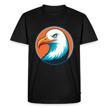 Mouette mignon drôle Kawaii dessin animé Animal Animal Logo - T-shirt Premium bio Homme - noir - Devant - Nico (187cm)