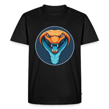 serpent mignon kawaii dessin animé clipart animal de compagnie logo - T-shirt Premium bio Homme - noir - Devant - Nico (187cm)
