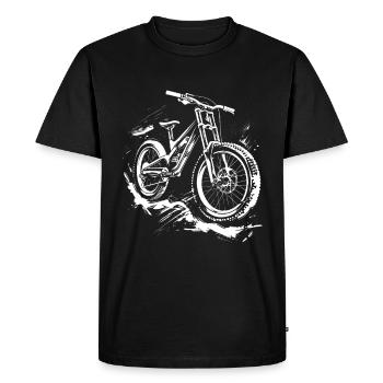Dessin de vététiste - T-shirt Premium bio Homme - noir - Devant - Nico (187cm)