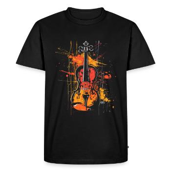 Violin Lineart - Men's Premium Organic T-Shirt - black - Front - Nico (187cm)
