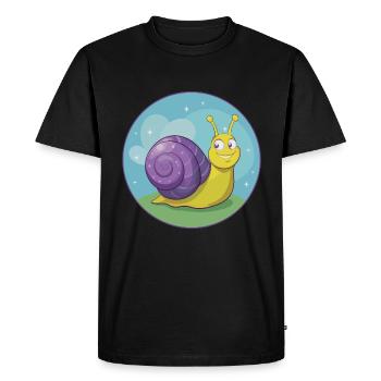 Escargot mignon Kawaii dessin animé Clipart Animal de compagnie - T-shirt Premium bio Homme - noir - Devant - Nico (187cm)