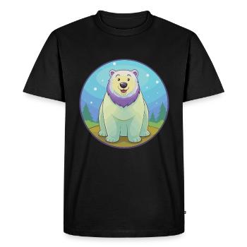 ours polaire mignon kawaii dessin animé clipart animal de compagnie - T-shirt Premium bio Homme - noir - Devant - Nico (187cm)