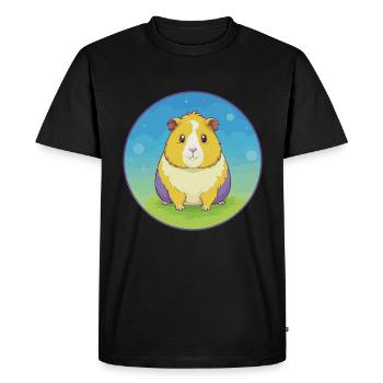 Cochon d’Inde mignon Kawaii dessin animé Clipart Animal de compagnie - T-shirt Premium bio Homme - noir - Devant - Nico (187cm)
