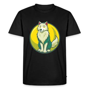 Loup Arctique Mignon Kawaii Dessin Animé Clipart Animal de compagnie - T-shirt Premium bio Homme - noir - Devant - Nico (187cm)