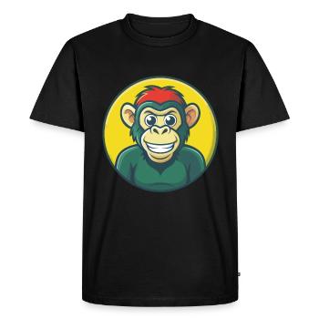Bonobo Cute Kawaii Cartoon Clipart Pet Animal - Men's Premium Organic T-Shirt - black - Front - Nico (187cm)