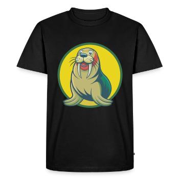 morse mignon kawaii dessin animé clipart animal de compagnie - T-shirt Premium bio Homme - noir - Devant - Nico (187cm)
