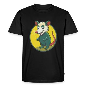 Opossum Mignon Kawaii Dessin animé Clipart Animal de compagnie - T-shirt Premium bio Homme - noir - Devant - Nico (187cm)