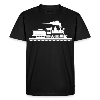 Railway Drawing - Men's Premium Organic T-Shirt - black - Front - Nico (187cm)