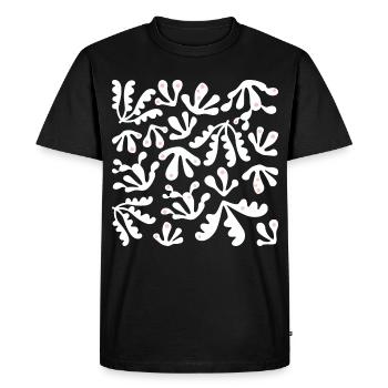Abstract Coral L White Pink Dots - Men's Premium Organic T-Shirt - black - Front - Nico (187cm)