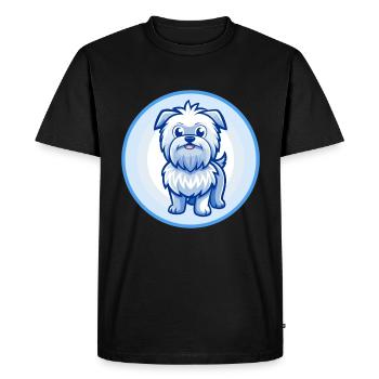 Affenpinscher Dog Blue Kawaii Cartoon Character - Men's Premium Organic T-Shirt - black - Front - Nico (187cm)