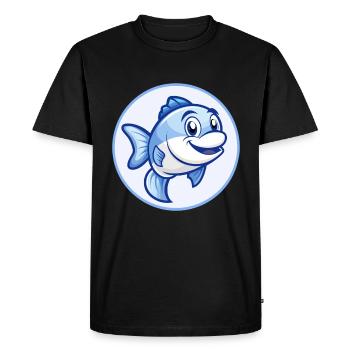 Poisson Bleu Kawaii Dessin Animé Personnage Clipart Animal de compagnie - T-shirt Premium bio Homme - noir - Devant - Nico (187cm)