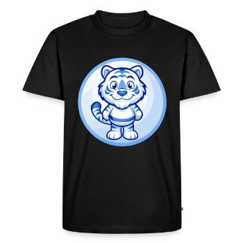Tiger Blue Kawaii Cartoon Character Clipart Pet - Men's Premium Organic T-Shirt - black - Front - Nico (187cm)