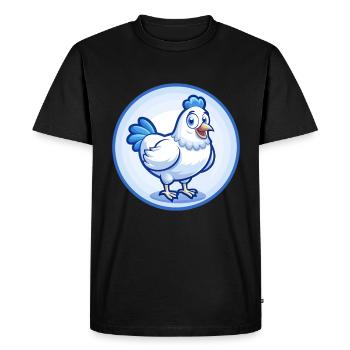 Poule Bleu Mignon Kawaii Dessin Animé Personnage Clipart Animal de compagnie - T-shirt Premium bio Homme - noir - Devant - Nico (187cm)