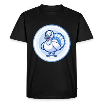 Turquie Bleu Kawaii Dessin Animé Personnage Clipart Animal de compagnie - T-shirt Premium bio Homme - noir - Devant - Nico (187cm)