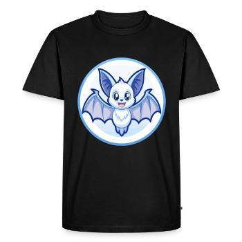 Bat Blue Cute Kawaii Cartoon Character Clipart Pet - Men's Premium Organic T-Shirt - black - Front - Nico (187cm)