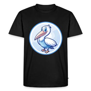 Pélican Bleu Kawaii Dessin Animé Personnage Clipart Animal de compagnie - T-shirt Premium bio Homme - noir - Devant - Nico (187cm)