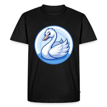 cygne bleu kawaii dessin animé personnage clipart animal de compagnie - T-shirt Premium bio Homme - noir - Devant - Nico (187cm)