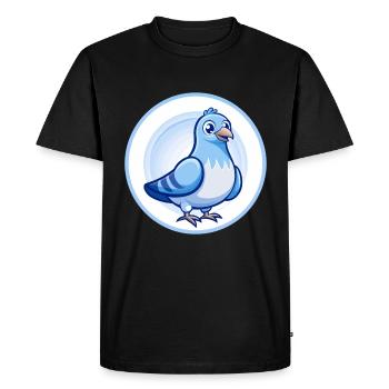 Pigeon Bleu Kawaii Dessin Animé Personnage Clipart Animal de compagnie - T-shirt Premium bio Homme - noir - Devant - Nico (187cm)
