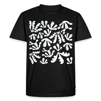 Abstract Coral L White Blue Dots - Men's Premium Organic T-Shirt - black - Front - Nico (187cm)