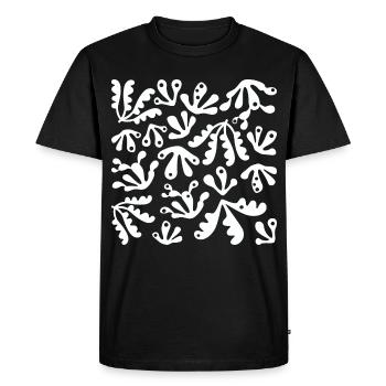Abstrait Corail L Blanc - T-shirt Premium bio Homme - noir - Devant - Nico (187cm)