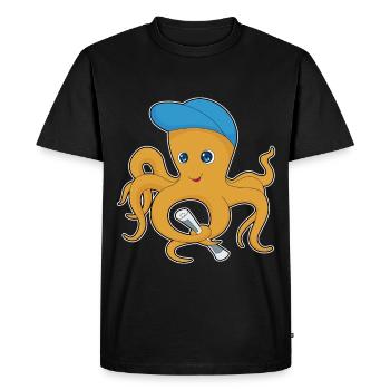 Octopus Newspaper - Men's Premium Organic T-Shirt - black - Front - Nico (187cm)
