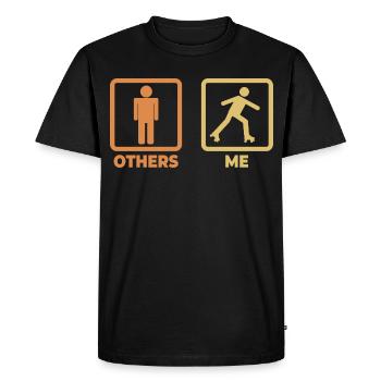 Roller skater stick figure - Men's Premium Organic T-Shirt - black - Front - Nico (187cm)