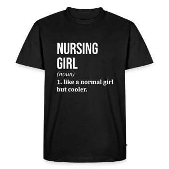 Infirmière Infirmière Infirmière - T-shirt Premium bio Homme - noir - Devant - Nico (187cm)
