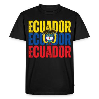 Flag of Ecuador, Ecuadorian pride - Men's Premium Organic T-Shirt - black - Front - Nico (187cm)