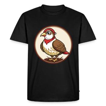 Partridge Colorful Kawaii Cartoon Character Pet - Men's Premium Organic T-Shirt - black - Front - Nico (187cm)