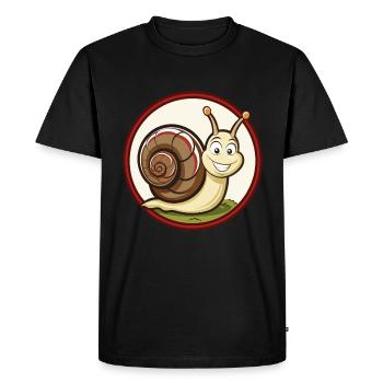 Escargot Coloré Kawaii Dessin Animé Personnage Clipart - T-shirt Premium bio Homme - noir - Devant - Nico (187cm)