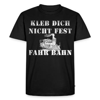Ne vous collez pas à monter en train, locomotive de chemin de fer - T-shirt Premium bio Homme - noir - Devant - Nico (187cm)