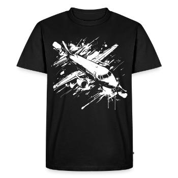 Avion Street Art - T-shirt Premium bio Homme - noir - Devant - Nico (187cm)