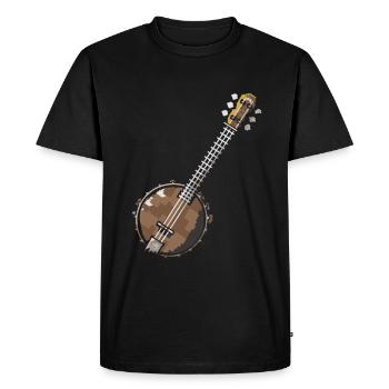 Banjo Pixel Art - T-shirt Premium bio Homme - noir - Devant - Nico (187cm)