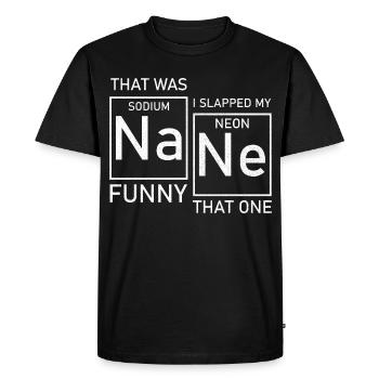 Sodium Funny T-Shirt tableau périodique chimie - T-shirt Premium bio Homme - noir - Devant - Nico (187cm)