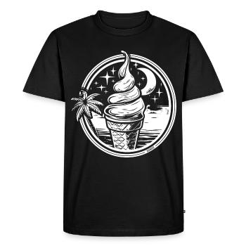 Dessin de crème glacée - T-shirt Premium bio Homme - noir - Devant - Nico (187cm)