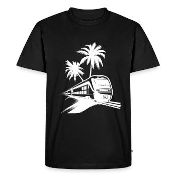 Croquis ferroviaire - T-shirt Premium bio Homme - noir - Devant - Nico (187cm)
