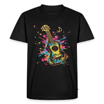 Ukulélé Street Art - T-shirt Premium bio Homme - noir - Devant - Nico (187cm)