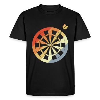 Jeu de fléchettes Croquis Vintage - T-shirt Premium bio Homme - noir - Devant - Nico (187cm)