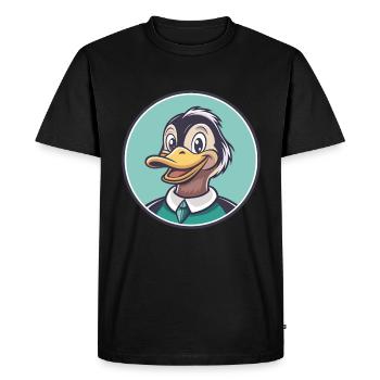 Canard Kawaii Dessin Animé Personnage Animal Animal Visage - T-shirt Premium bio Homme - noir - Devant - Nico (187cm)