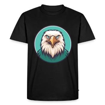 aigle kawaii dessin animé personnage animal visage d’animal de compagnie - T-shirt Premium bio Homme - noir - Devant - Nico (187cm)