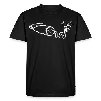Serpent blanc et tube de gouache - T-shirt Premium bio Homme - noir - Devant - Nico (187cm)